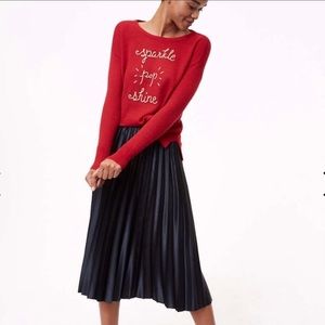 NWT LOFT Sparkle Pop Shine Red Sweater Sm
